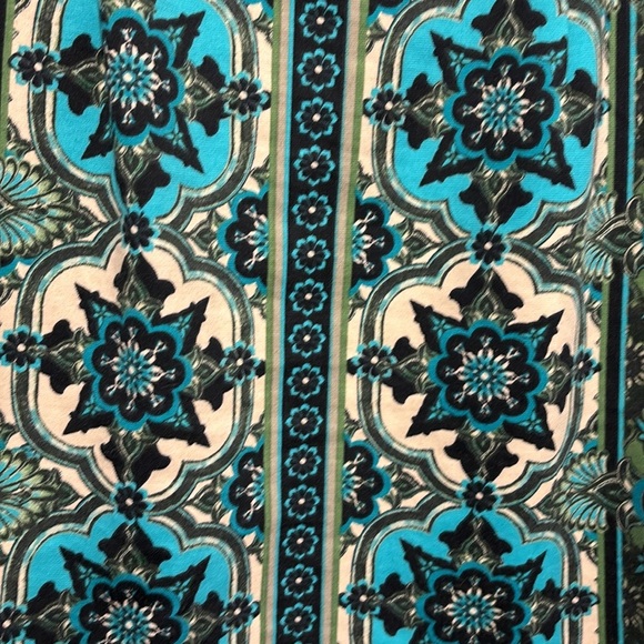 Blue, green and black cap sleeve dress - Picture 3 of 7